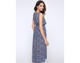 Women's Casual/Daily / Holiday / Plus Size Boho Chiffon / Swing Dress,Print Round Neck Midi Sleeveless Blue Polyester Summer High Rise