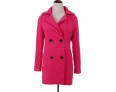 Women's Coat,Solid Long Sleeve Winter Pink / Red / Green Wool Medium