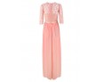 Women's Sexy Patchwork Swing Dress,Round Neck Maxi Polyester Lace Randomly