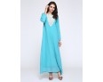 Women's Simple Loose / Chiffon Dress,Solid Round Neck Maxi Long Sleeve Blue / Red / Black / Green Polyester Fall