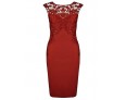 Women's SexyClub Solid Bodycon Embroidery Tight Dress , Round Neck Above Knee CottonPolyester Spandex